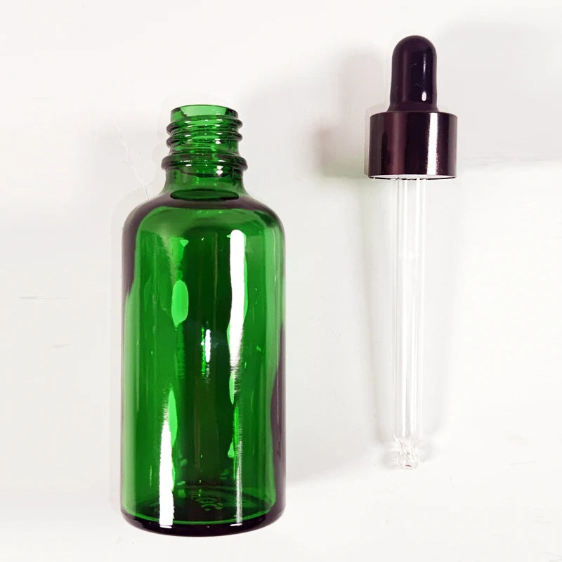 Green Glass Tincture Bottles, Leakproof, 10ml-100ml