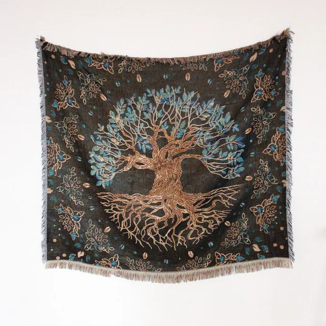 Tree of Life Woven Sofa Blanket