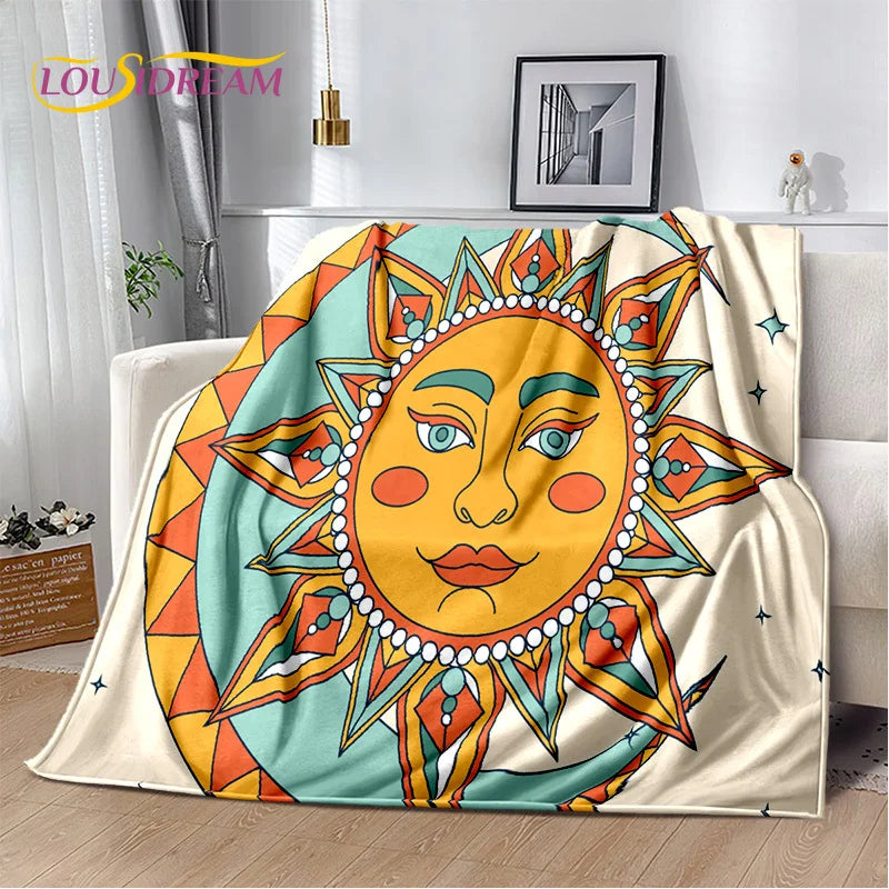 Boho Suns Plush Blanket/Bedspread, Choose Your Size