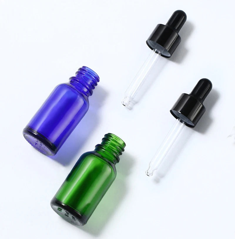 Cases of 5, Glass Tincture Dropper Bottles, 10ml-100ml