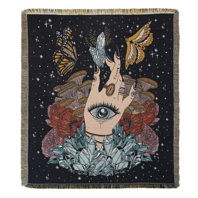 The Sun Tarot Woven Sofa Blanket