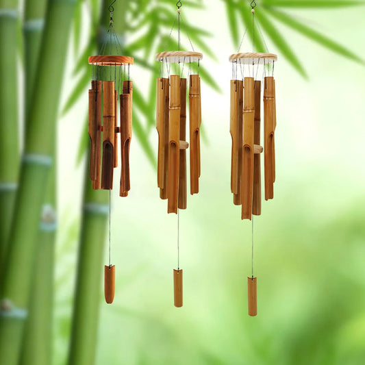 Large Bamboo Wind Chimes, Deep Tone