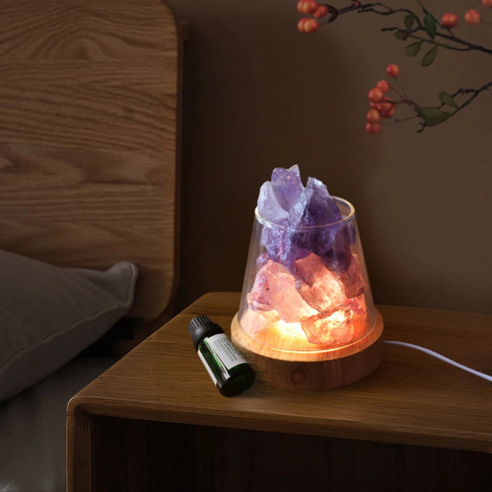 Natural Himalayan Salt Table Lamp & Oil Diffuser