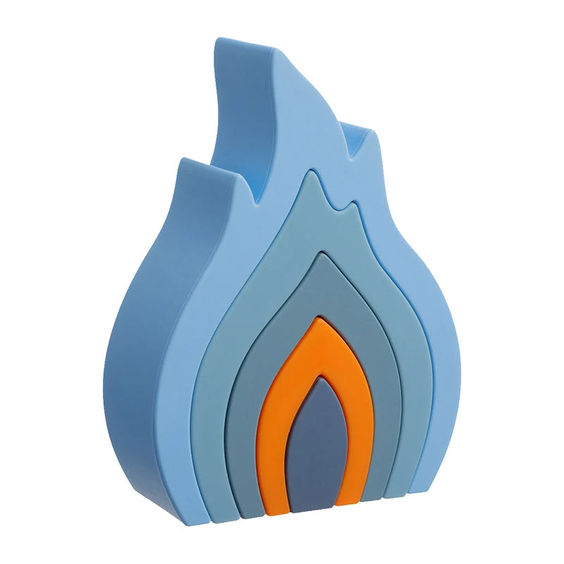 Soft-Stack Campfire Flame, a Montessori Build and Learn Toy