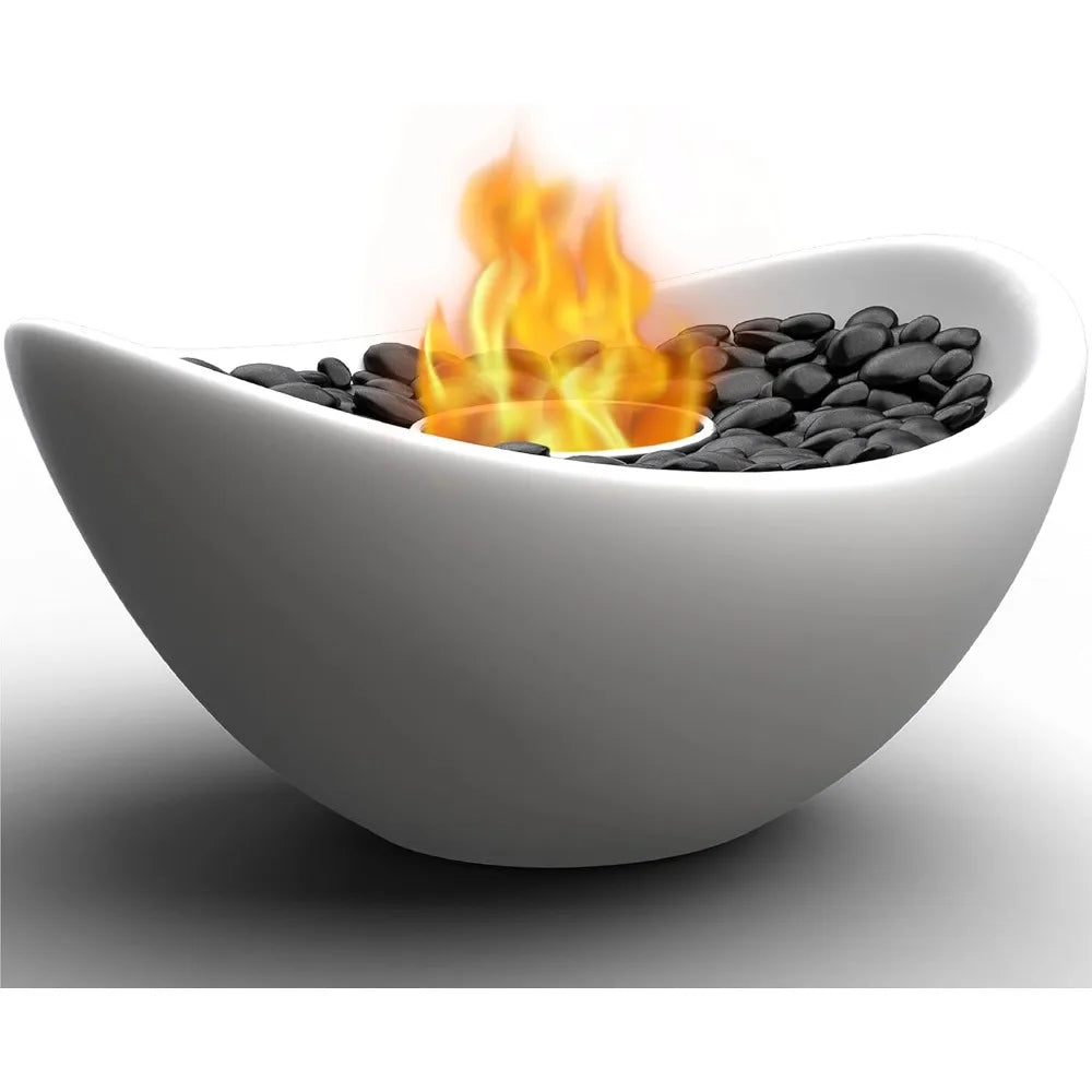 Tabletop Fire Pit - 11 x 5.3 inch Indoor Outdoor Table Top Firepit Bowl (Uses Gel Fuel Cans)