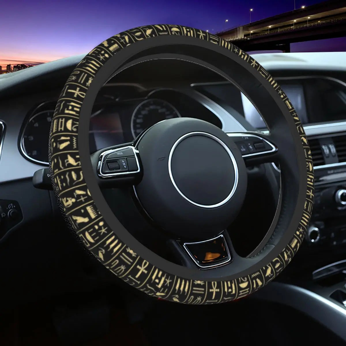 Hieroglyphics Car Steering Wheel Cover