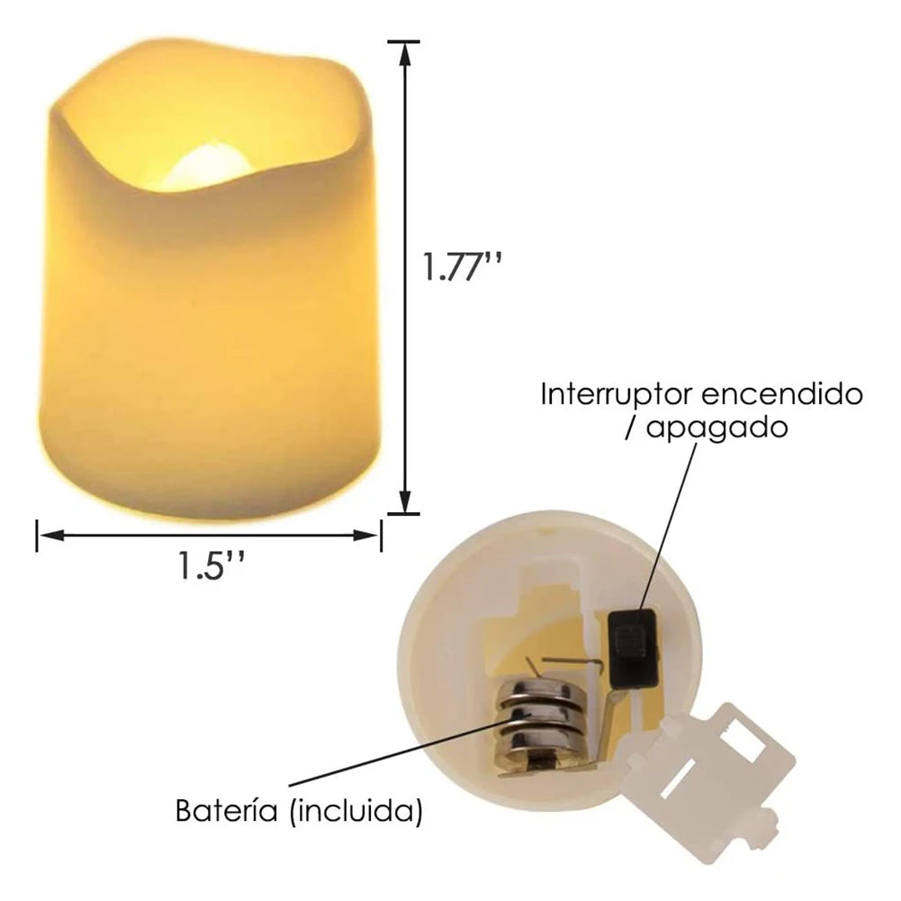 Flameless LED Candles, Pack of 24 (approx 1.75in tall)