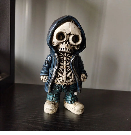 Hoodie Skeleton Resin Statue