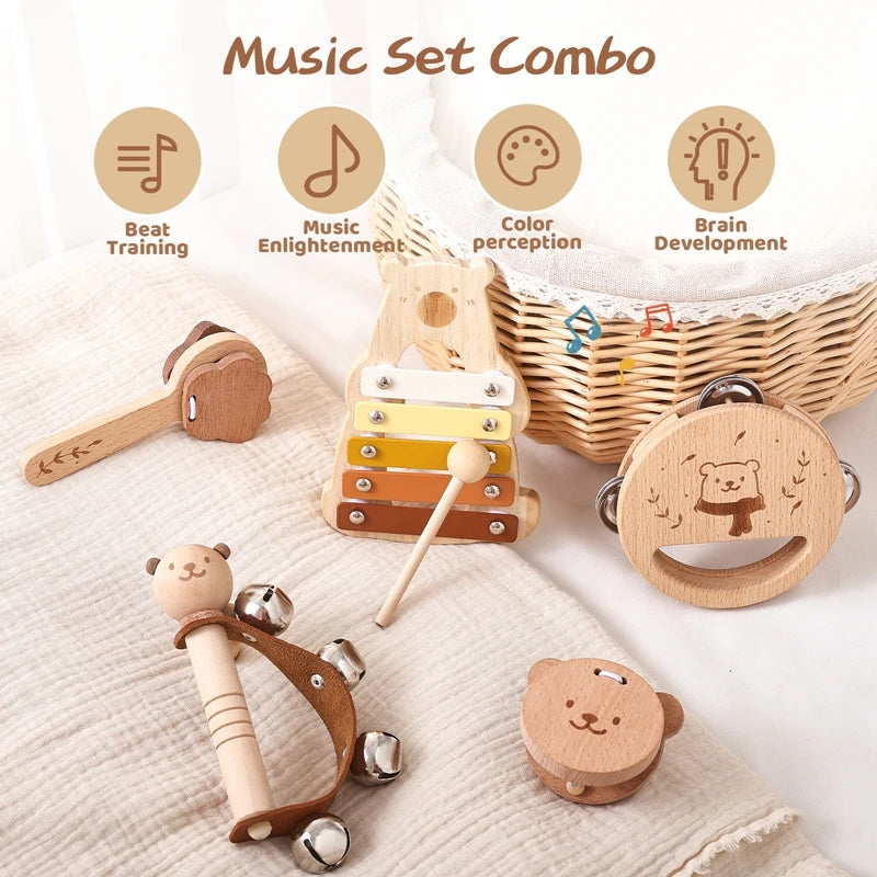 Little Bear Wooden Montessori Percussion Collection