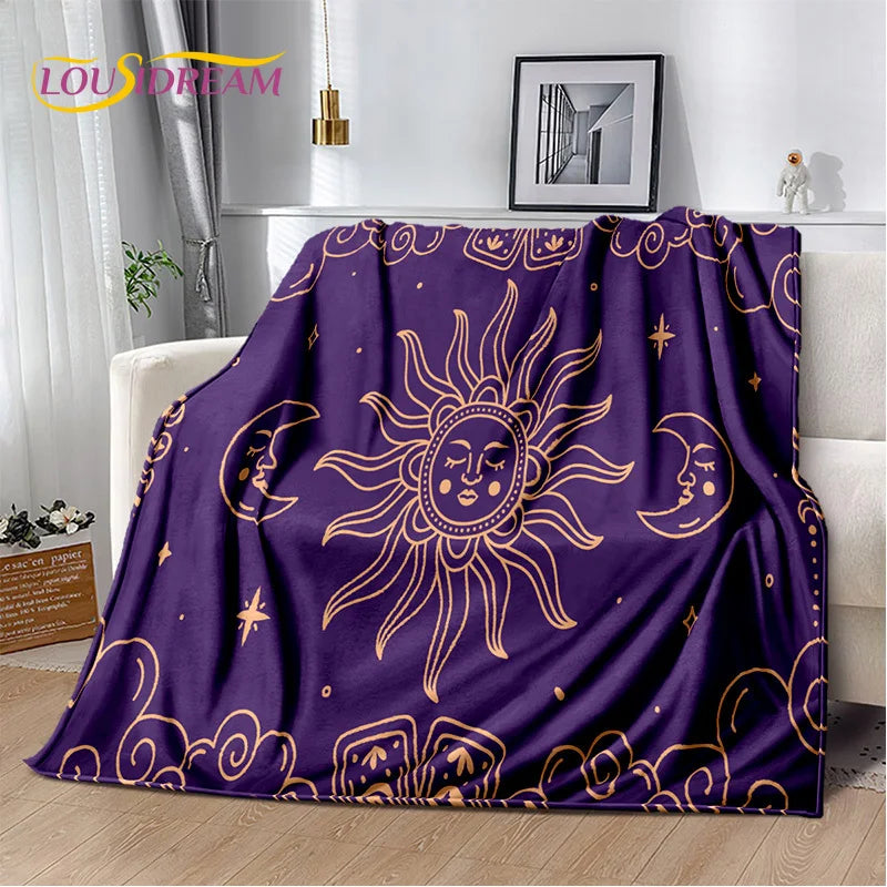 Purple Celestial Plush Blanket/Bedspread, Choose Your Size